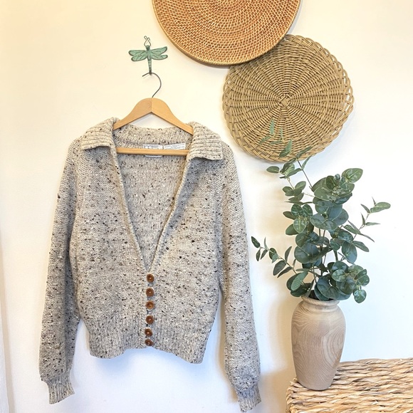Vintage PQs Peter G’s General Store Chunky Knit Oatmeal Sweater / Cardigan - Picture 1 of 9